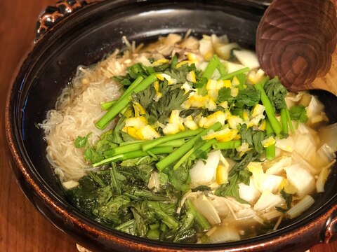 あったか!鶏鍋しょうゆ味。